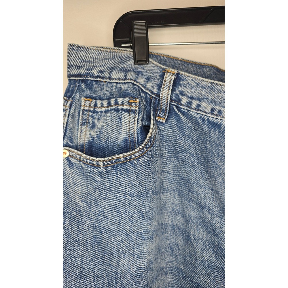 Fashion Nova Womens Blue Acid Wash Wide Leg High Rise Button Fly Jeans Size 16 - Picture 5 of 7